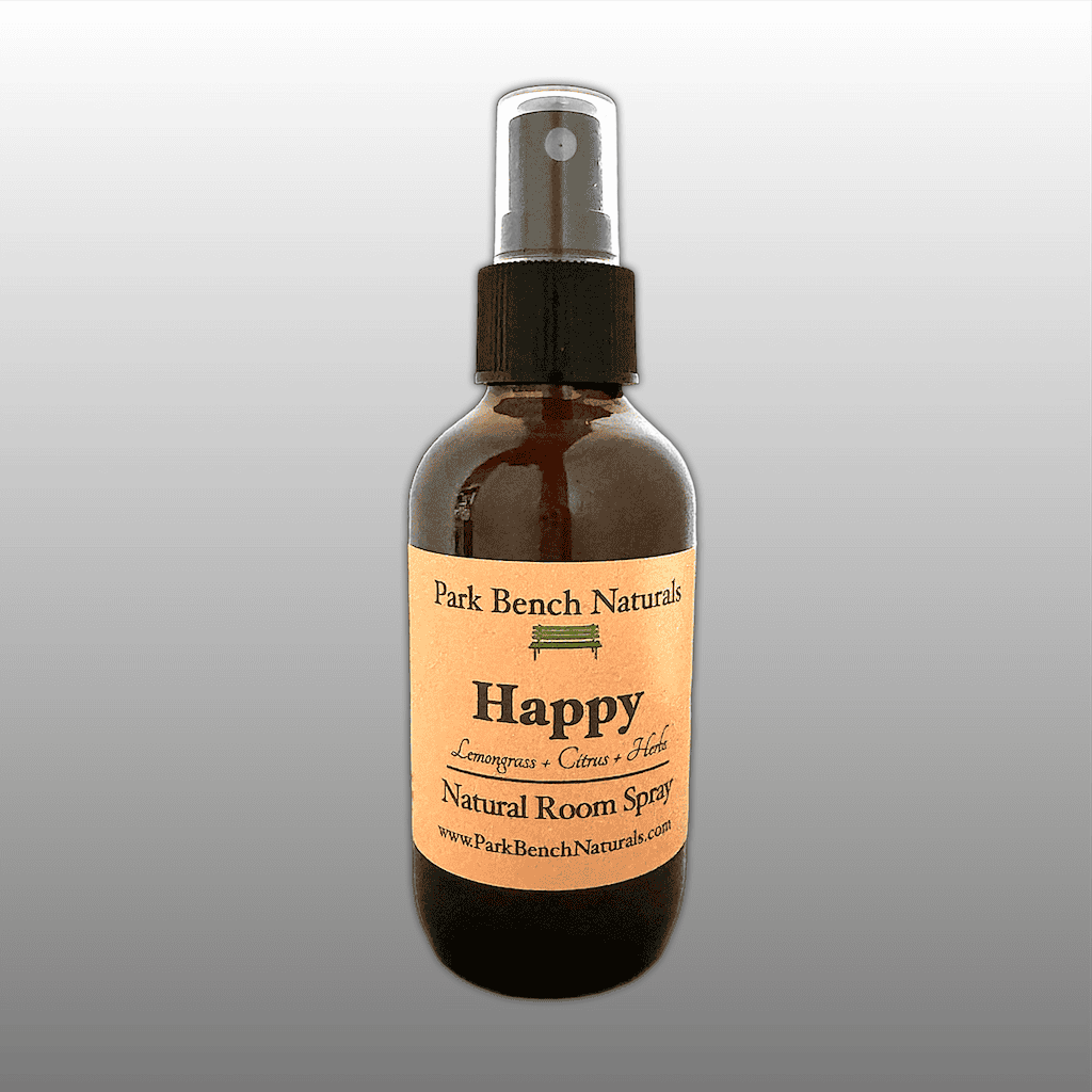 Happy F on Stel Gradient Hydroxyapatite Tooth Powder Natural Wellness Happy Room Spray long lasting on grey background