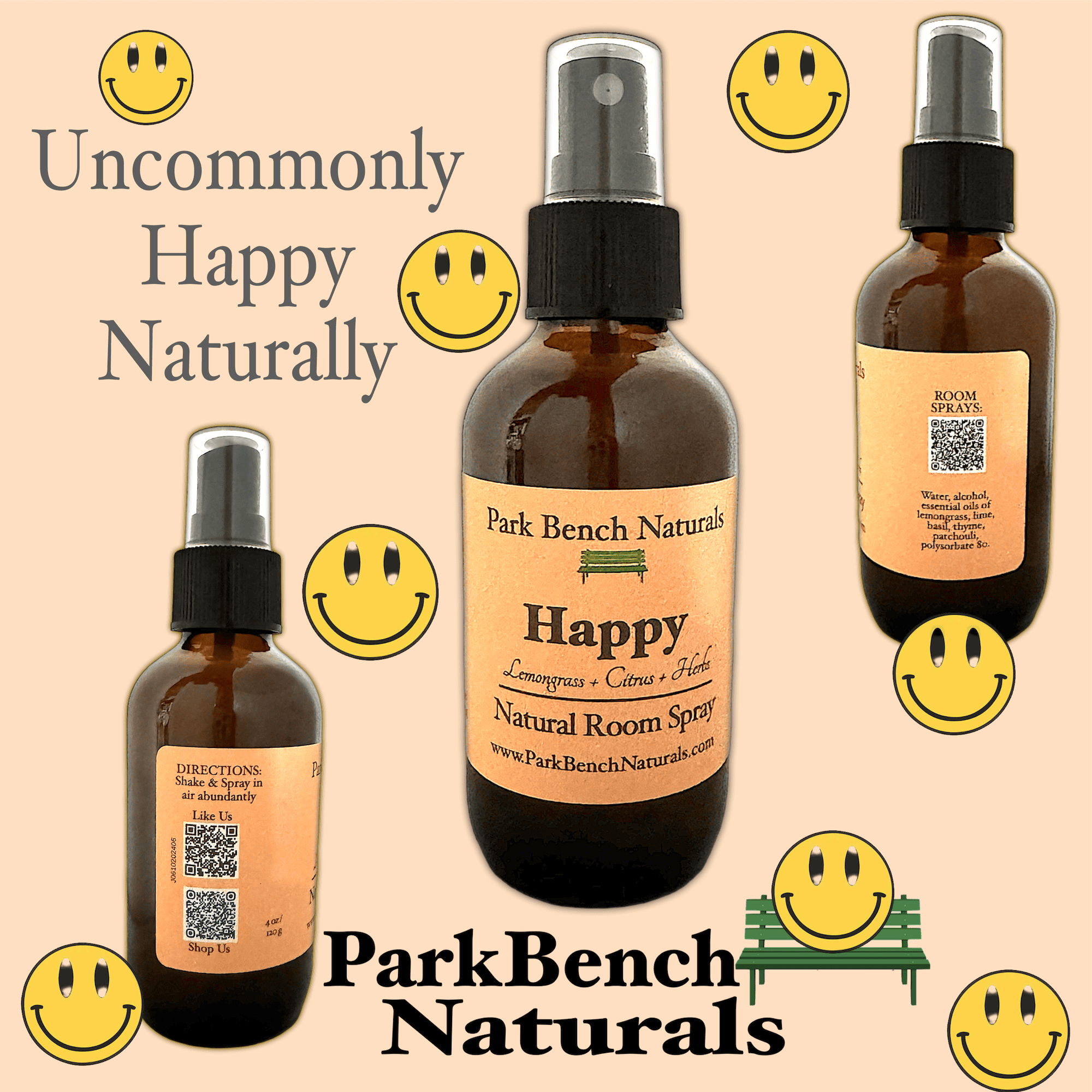 Happy Face Room Spray 4 Oz Hydroxyapatite Tooth Powder Natural Wellness Happy Room Spray long lasting be uncommonly happy