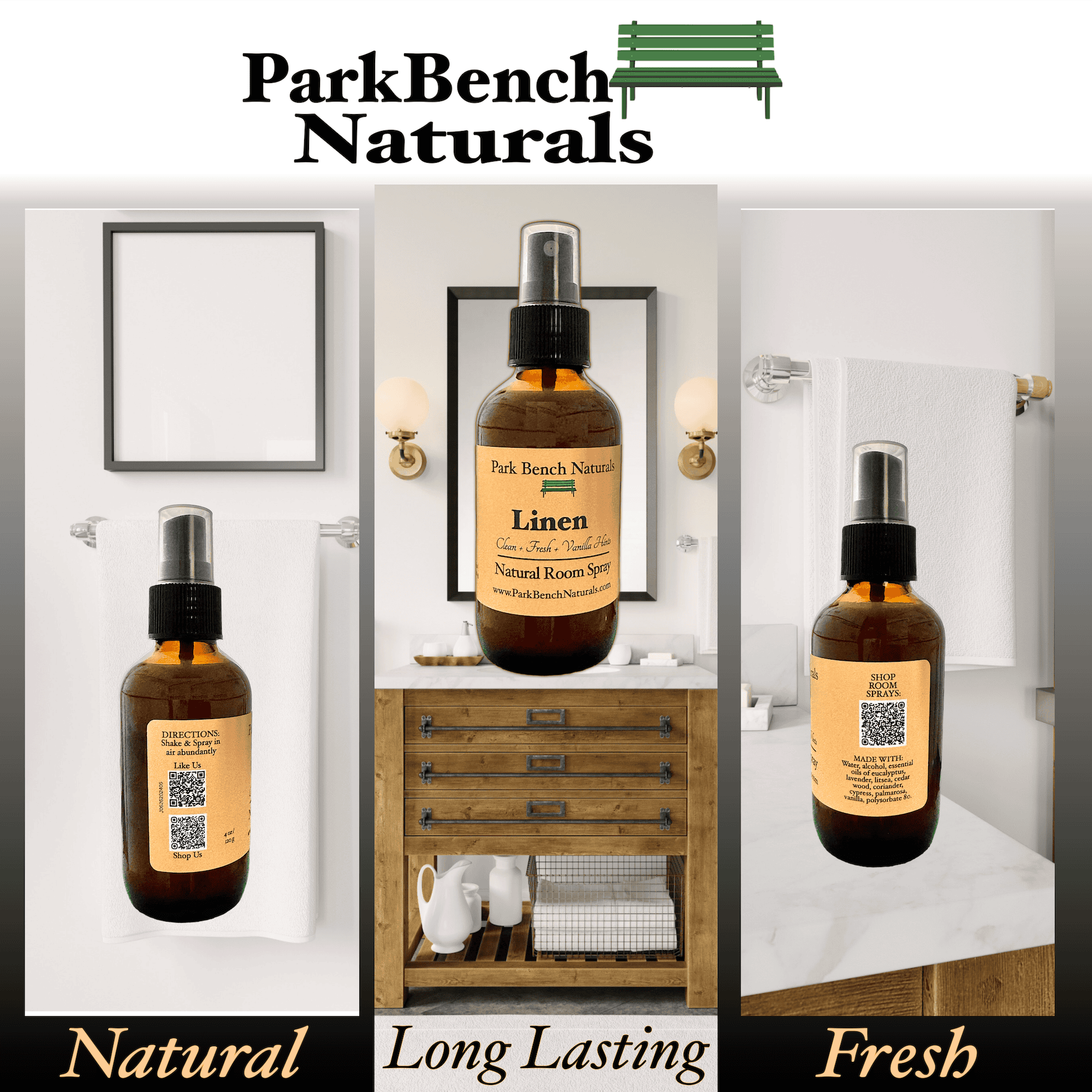 Room Sprays Linen Fresh Lotion Stones 3 bottles of Linen room spray