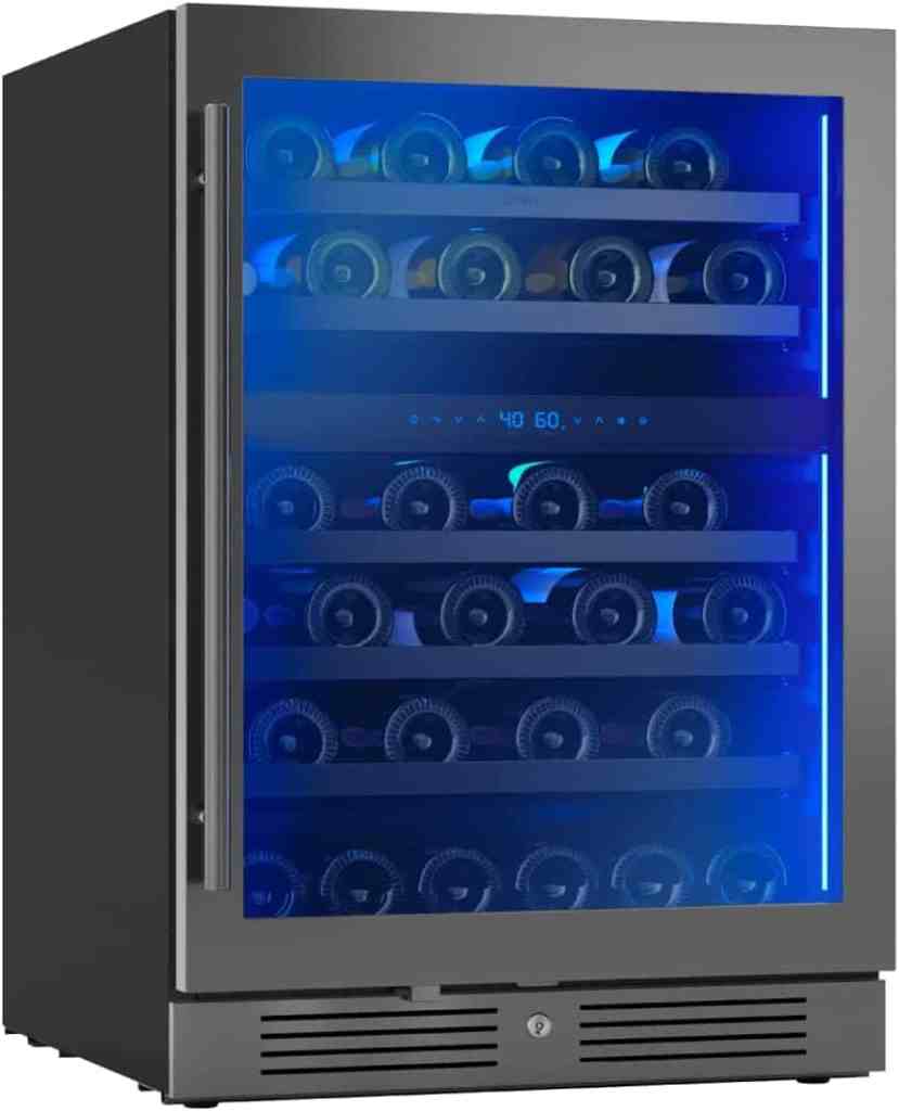 45 Bottle 3 Color LED Lighting Dual Zone wine refrigerator 