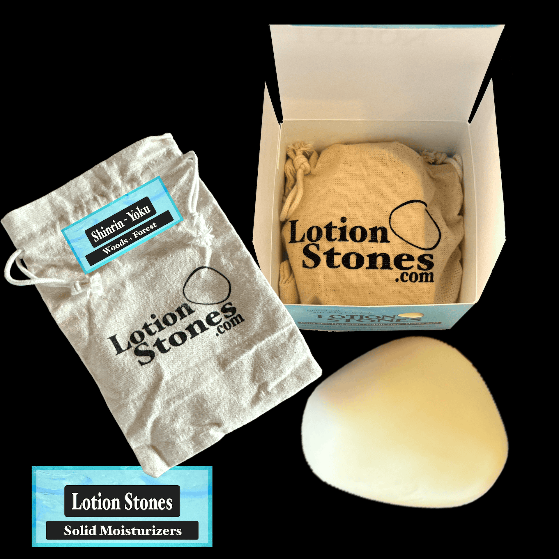 Shinrin in Open Box on Black Hydroxyapatite Tooth Powder Natural Wellness