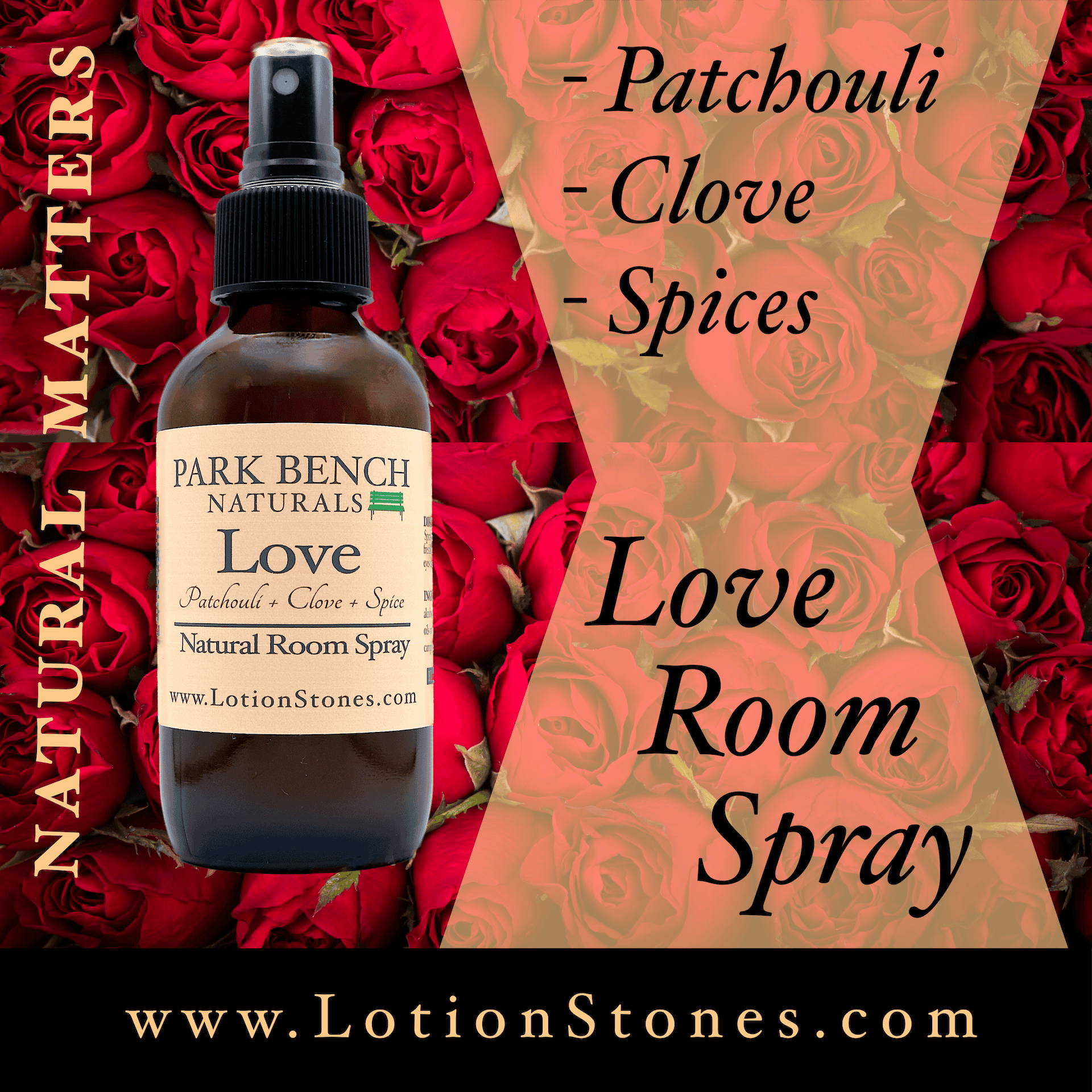 4 Oz Room Spray Love Lotion Stones Love Room Spray with Patchouli + Clove + Spices
