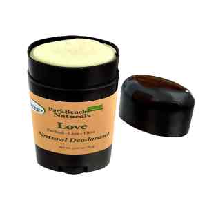Love natural deodorant with top off