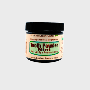 Remineralizing Tooth Powder in fresh mint
with hydroxyapatite and magnesium hydroxide