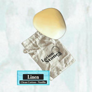 Linen No Box Hydroxyapatite Tooth Powder Natural Wellness solid loiton that is not sticky body stone that smells like clean linens