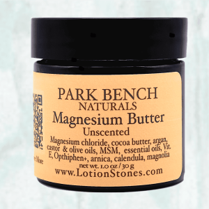 unscented magnesium butter with arnica for pain, knee replacements, sleep, stress travel size